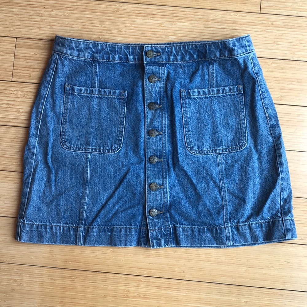 LOFT Jean Button-Up Skirt